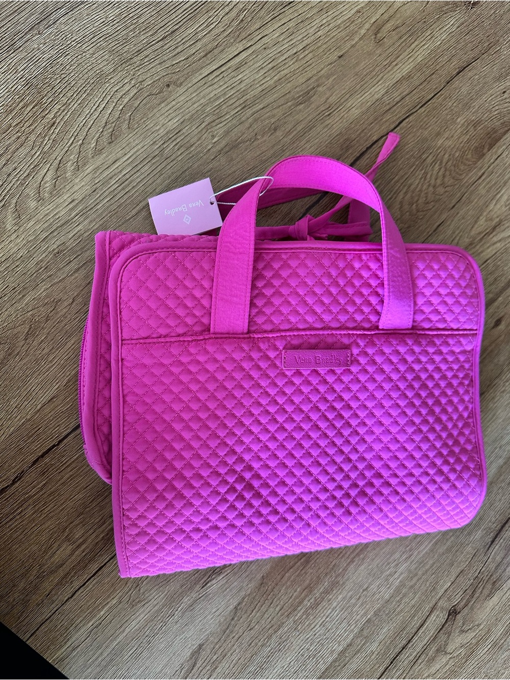 Vera Bradley Neon Pink Quilted Laptop Tote